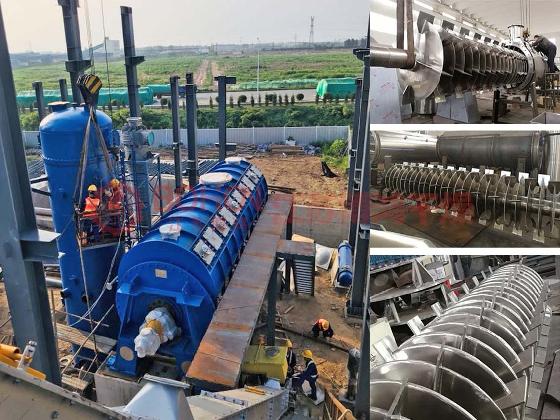 江蘇博鴻生產制造的污泥專用圓盤干燥機設備發貨新疆，河南等地。